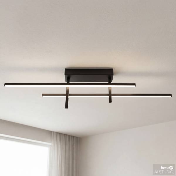 LED-Deckenleuchte Trepiliano - Aluminium - 1-flammig - Schwarz