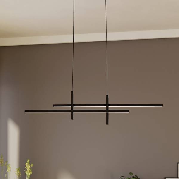 LED-Pendelleuchte Trepiliano - Aluminium - 1-flammig - Schwarz