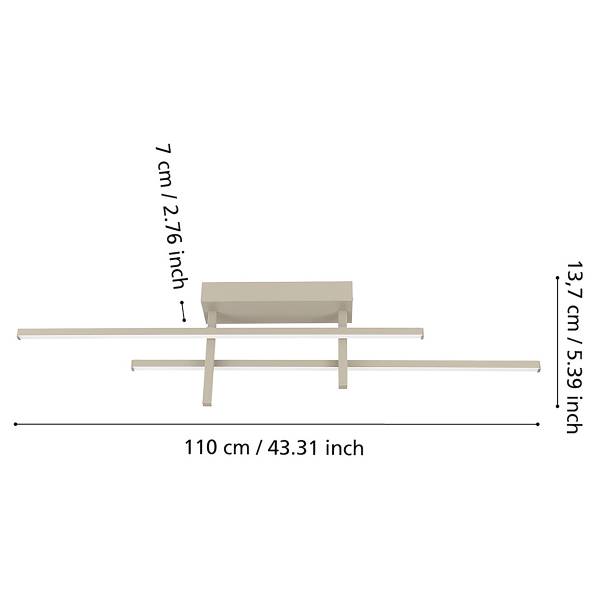 LED-Deckenleuchte Trepiliano - Aluminium - 1-flammig - Sand