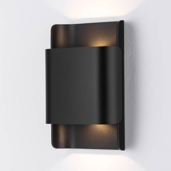 LED-Wandleuchte Polly - Aluminium - 2-flammig - Schwarz