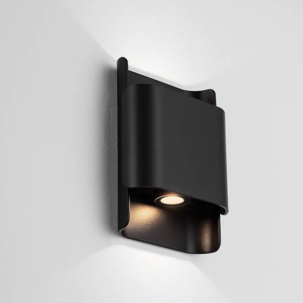 LED-Wandleuchte Polly - Aluminium - 2-flammig - Schwarz