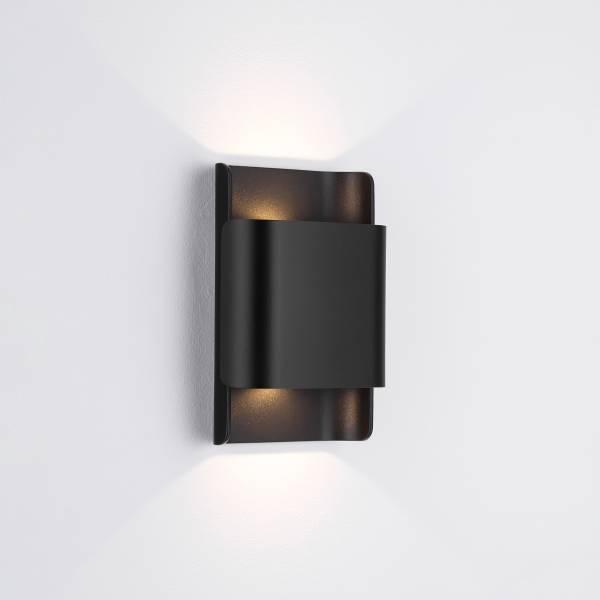 LED-Wandleuchte Polly - Aluminium - 2-flammig - Schwarz