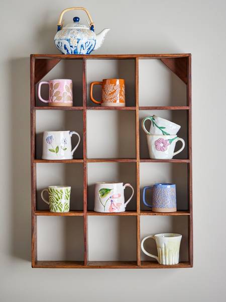 Massives Tassenregal Tilo - Eiche Antik - Höhe: 70 cm