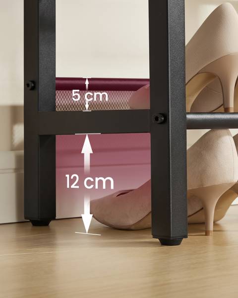 Schuhbank Bettyhill - Breite 75 cm - Altholz Dekor / Schwarz