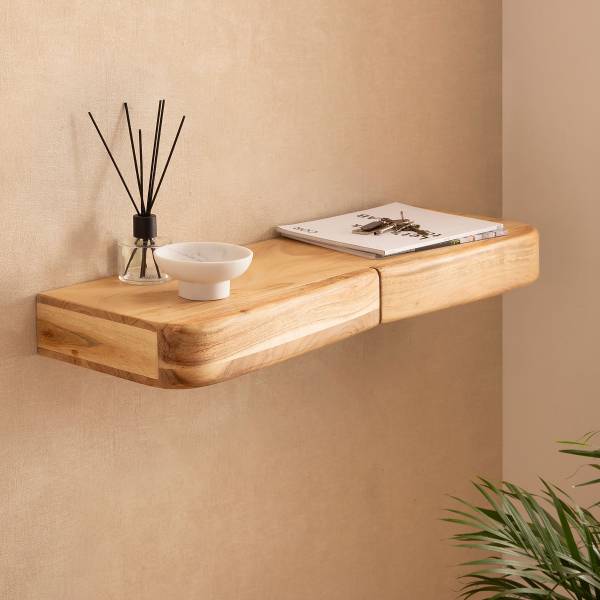 Massives Wandboard Dimya mit Schubladen - Akazie - Breite: 80 cm