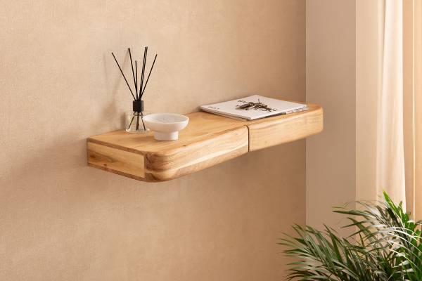 Massives Wandboard Dimya mit Schubladen - Akazie - Breite: 80 cm