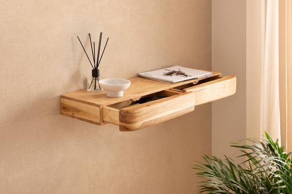 Massives Wandboard Dimya mit Schubladen - Akazie - Breite: 80 cm