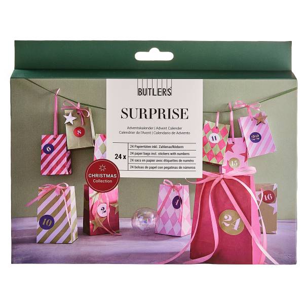 Adventskalender-Set SUPRISE 2-teilig - Papier - Bunt