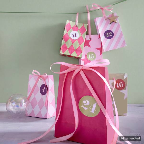 Adventskalender-Set SUPRISE 2-teilig - Papier - Bunt