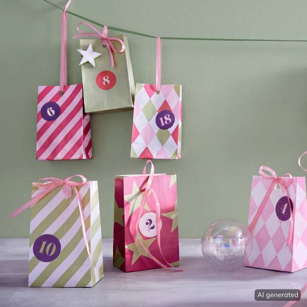 Adventskalender-Set SUPRISE 2-teilig - Papier - Bunt