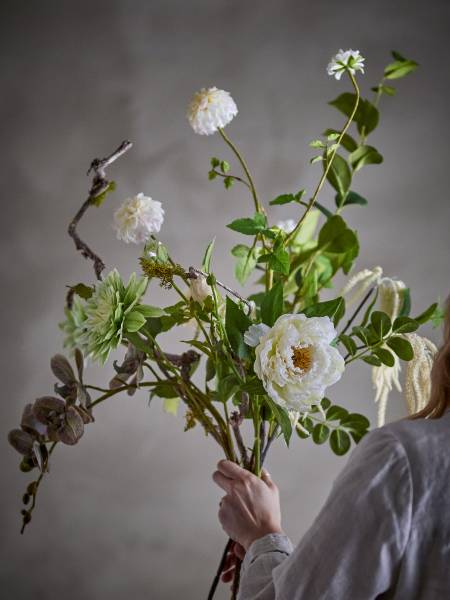 Kunstblumenstrauß Rise - Weiß - Andere - 40 x 109 x 40 cm