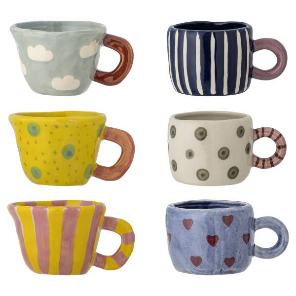 Tasse Nini 6-teilig - Multicolor - Keramik - 8 x 6 x 8 cm