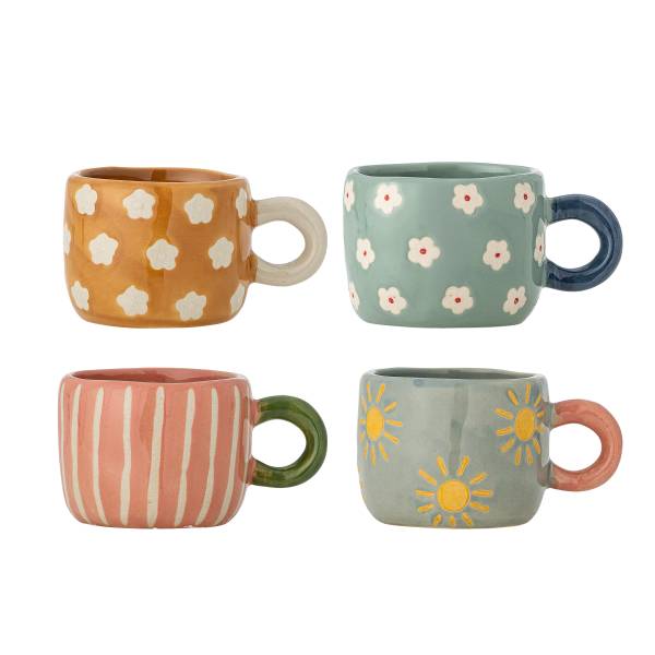 Tasse Nini 4-teilig - Multicolor - Keramik - 8 x 6 x 8 cm