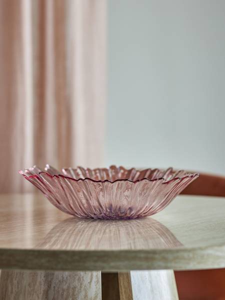 Schale Mariko - Pink - Farbglas - 31 x 8 x 31 cm