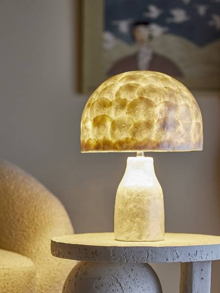 Tischlampe Adria - Beige - Andere - 30 x 43 x 30 cm