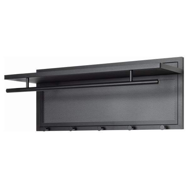 Wandgarderobe Hanpur - Metall - Schwarz