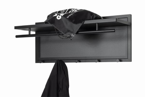 Wandgarderobe Hanpur - Metall - Schwarz