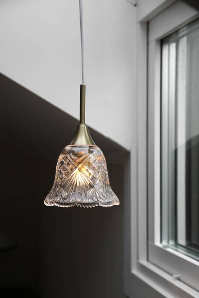 Pendelleuchte Luna Typ A - Klarglas / Eisen - 1-flammig - Gold