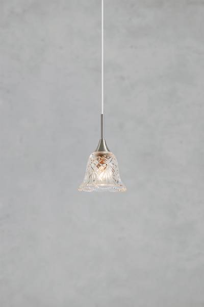 Pendelleuchte Luna Typ A - Klarglas / Eisen - 1-flammig - Silber