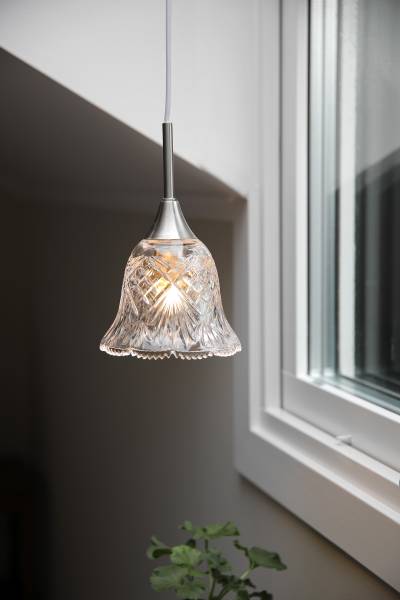 Pendelleuchte Luna Typ A - Klarglas / Eisen - 1-flammig - Silber