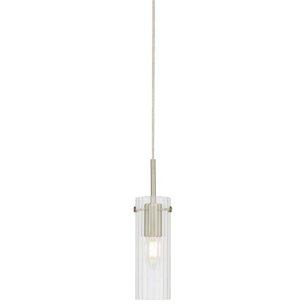Pendelleuchte Tibia - Eisen / Farbglas - 1-flammig - Nickel Glanz