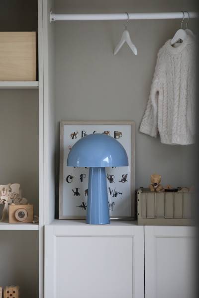 Tischleuchte Mantar - Eisen - 1-flammig - Blau