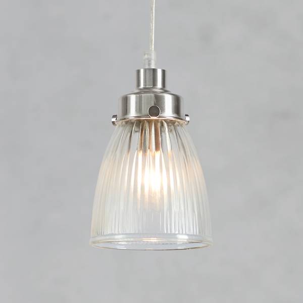 Pendelleuchte Bellis - Eisen / Mlichglas - 1-flammig - Silber