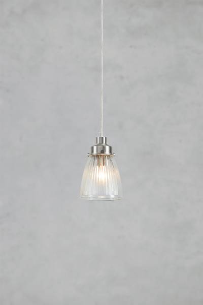 Pendelleuchte Bellis - Eisen / Mlichglas - 1-flammig - Silber
