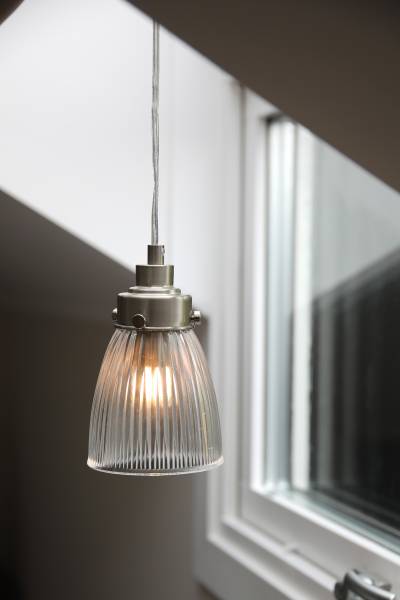 Pendelleuchte Bellis - Eisen / Mlichglas - 1-flammig - Silber