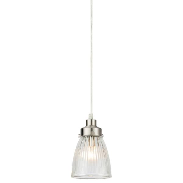 Pendelleuchte Bellis - Eisen / Mlichglas - 1-flammig - Silber