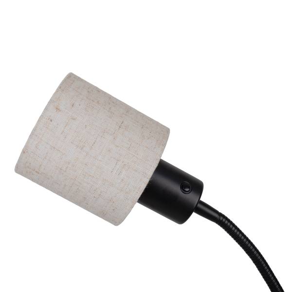 Stehleuchte Filomena - Stahl - 2-flammig - Schwarz / Beige