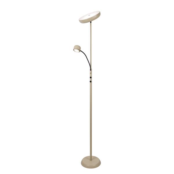 LED-Stehleuchte Romis - Eisen - 2-flammig - Beige / Schwarz