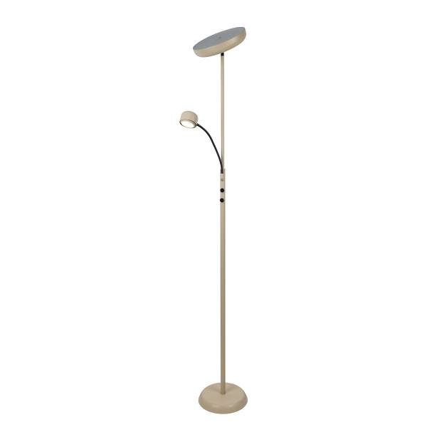 LED-Stehleuchte Romis - Eisen - 2-flammig - Beige / Schwarz