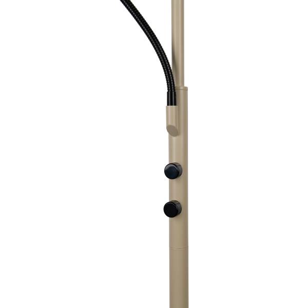 LED-Stehleuchte Romis - Eisen - 2-flammig - Beige / Schwarz