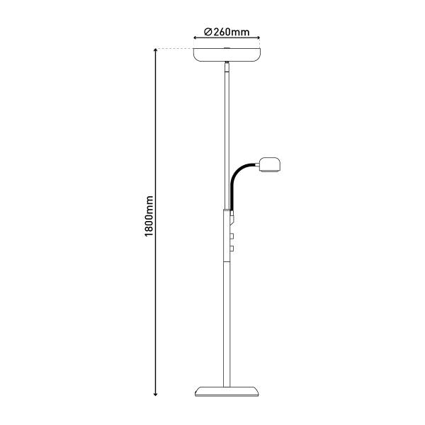 LED-Stehleuchte Romis - Eisen - 2-flammig - Beige / Schwarz