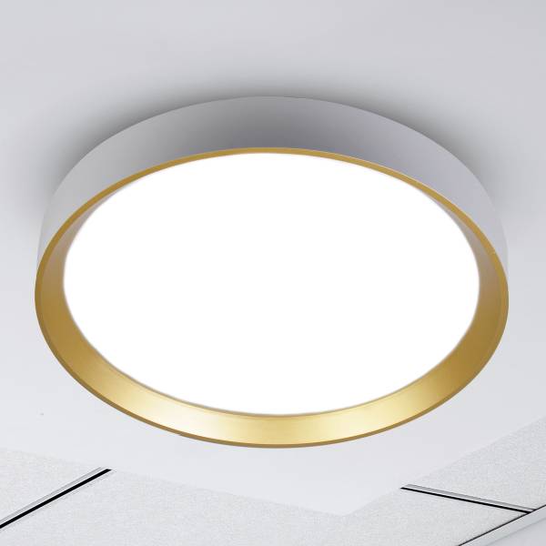 LED-Deckenleuchte Rio - Eisen - Gold / Weiß - 1-flammig