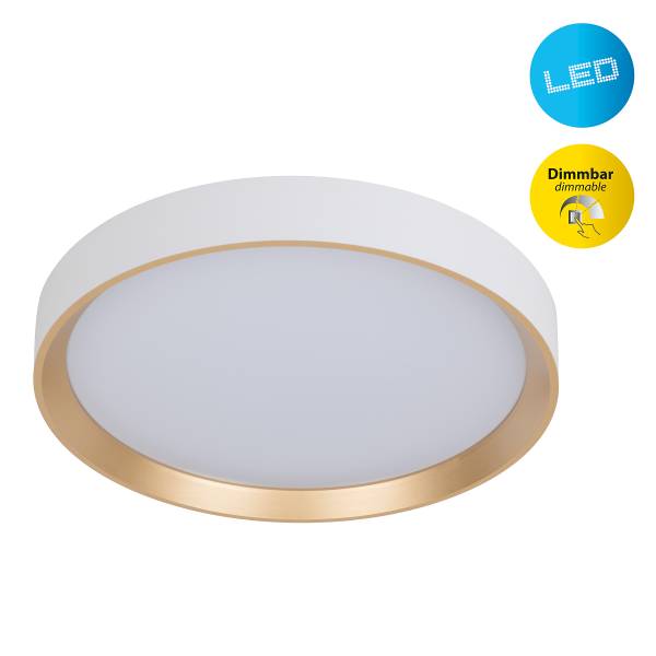 LED-Deckenleuchte Rio - Eisen - Gold / Weiß - 1-flammig