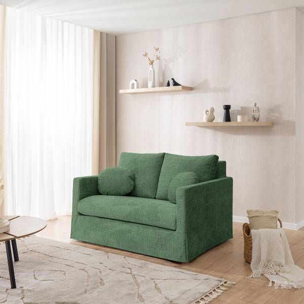 Wechselbezug für 2-Sitzer Sofa Marail - Chenille Cristy: Smaragdgrün