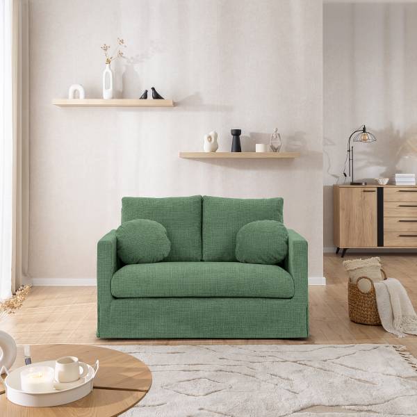 Wechselbezug für 2-Sitzer Sofa Marail - Chenille Cristy: Smaragdgrün