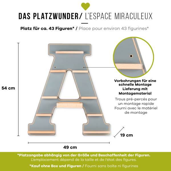 Regal Boarti für Hörfiguren - A - Grau