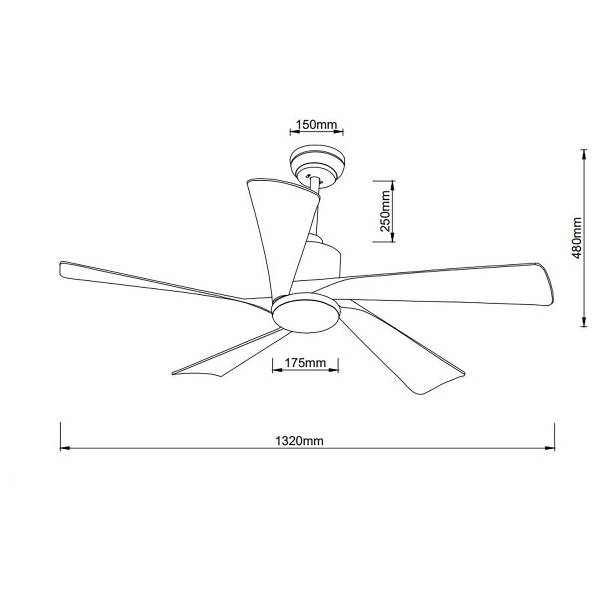 LED-Deckenventilator Modesto - Eisen - Silber / Braun - 1-flammig - Durchmesser: 132 cm