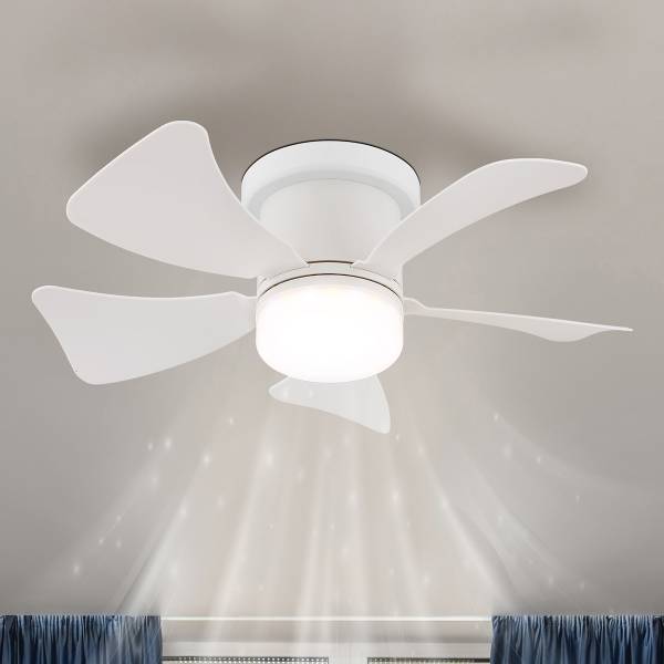 LED-Deckenventilator Hines - Eisen - 1-flammig - Weiß