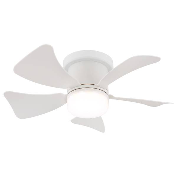 LED-Deckenventilator Hines - Eisen - 1-flammig - Weiß