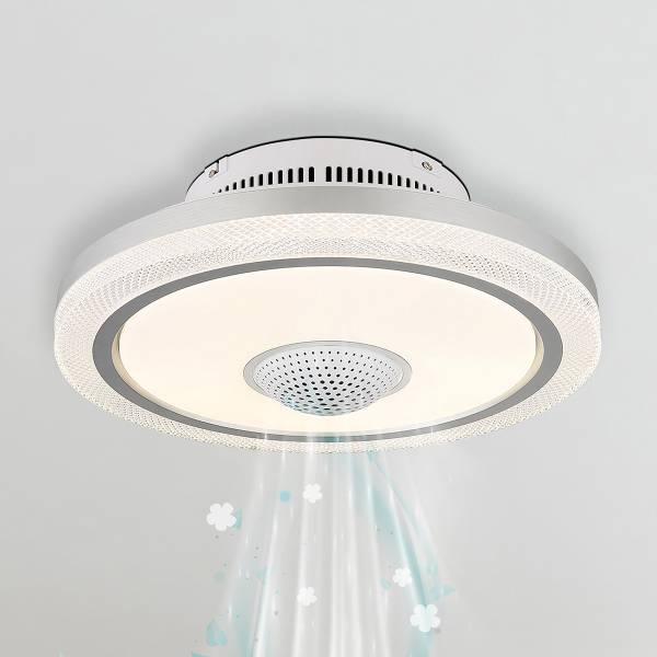 LED-Deckenventilator Shelly - Eisen / Aluminium - Weiß - 1-flammig