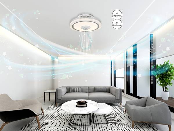 LED-Deckenventilator Shelly - Eisen / Aluminium - Weiß - 1-flammig
