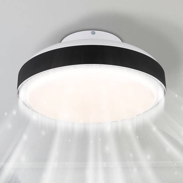 LED-Deckenventilator Carney - Acrylglas - 1-flammig - Schwarz