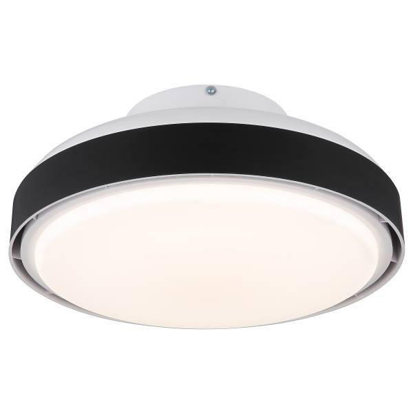 LED-Deckenventilator Carney - Acrylglas - 1-flammig - Schwarz