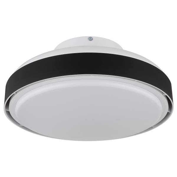 LED-Deckenventilator Carney - Acrylglas - 1-flammig - Schwarz