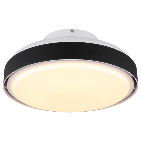 LED-Deckenventilator Carney - Acrylglas - 1-flammig - Schwarz