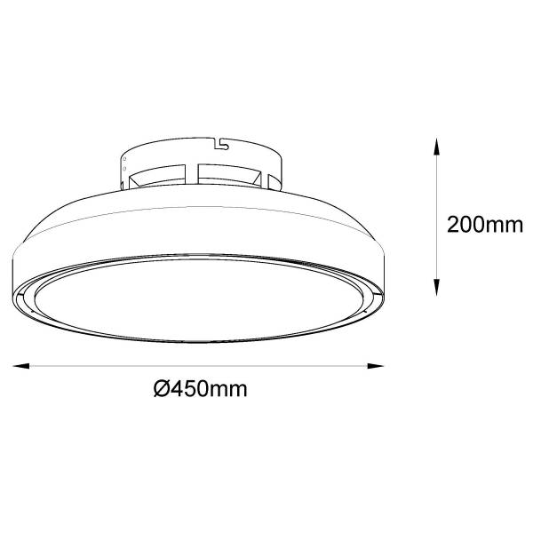 LED-Deckenventilator Carney - Acrylglas - 1-flammig - Schwarz